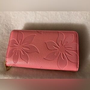 Pink Floral Embossed Women's Wallet